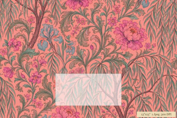 Download Morris Floral Botanical Coral Pink - Floral Collection