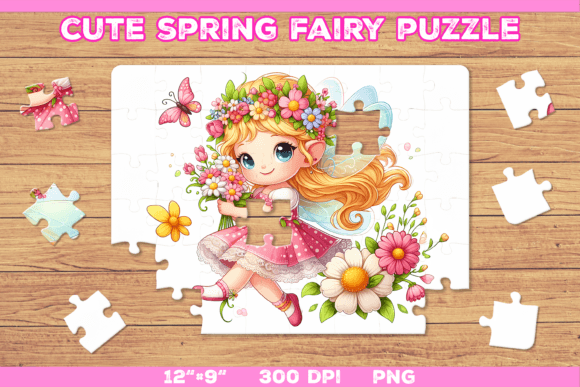 Download Cute Fairy Puzzle Template - Puzzle template Collection