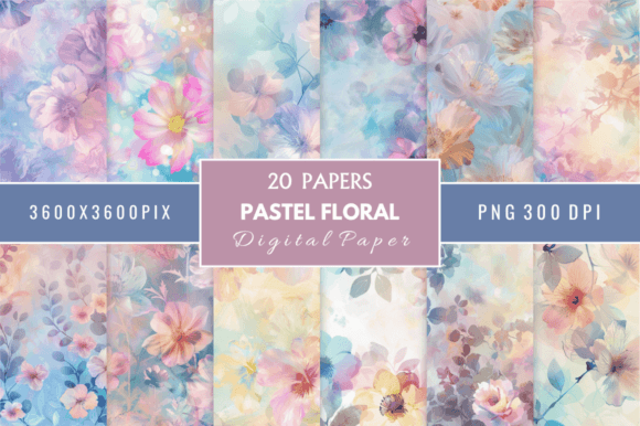 Download Pastel Floral Digital Paper Bundle - Floral Collection