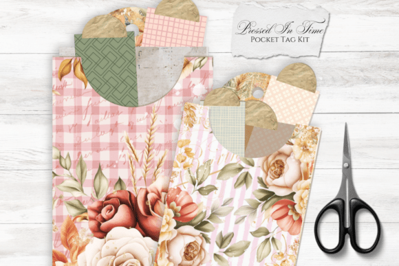 Download Vintage Floral Pocket Tag Kit - Floral Collection