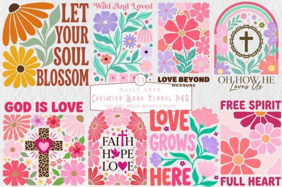 Download Christian Boho Floral PNG Bundle - Floral Collection