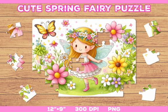 Download Cute Fairy Puzzle Template - Puzzle template Collection