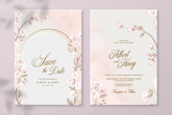 Download Romantic Pink Floral Wedding Invitation - Floral Collection