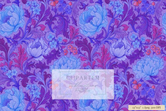 Download William Morris Violet Floral Pattern - Floral Collection