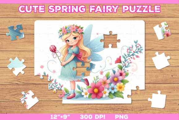 Download Cute Fairy Puzzle Template - Puzzle template Collection