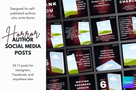 Download Canva Horror Author Social Templates - Social template Collection
