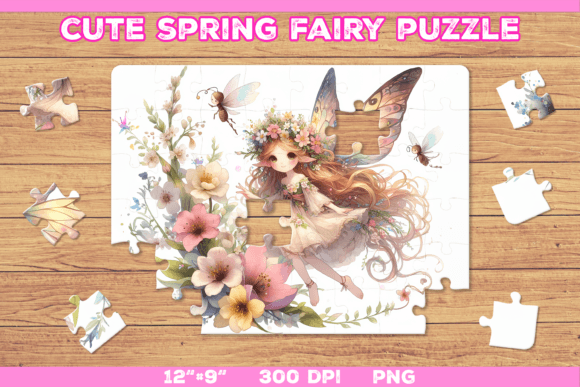 Download Cute Fairy Puzzle Template - Puzzle template Collection