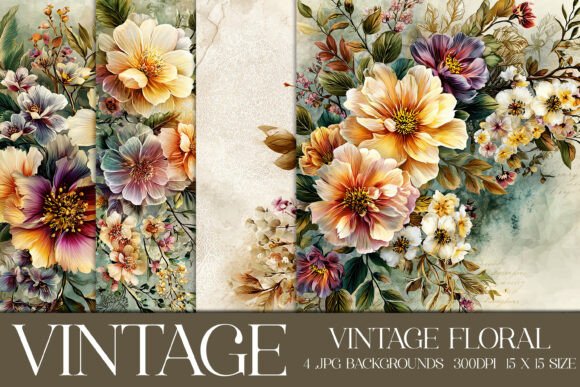 Download Vintage Floral Backgrounds, S10 - Floral Collection