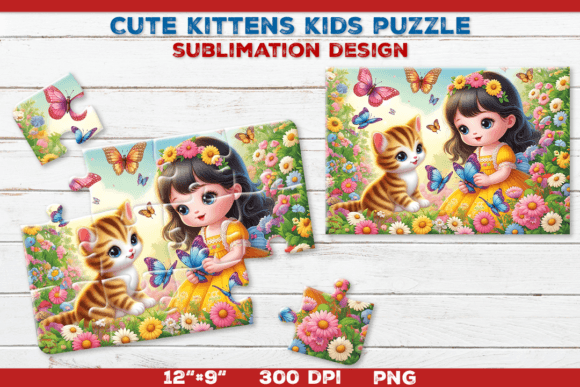 Download Cute Kittens Kids Puzzle Template - Puzzle template Collection