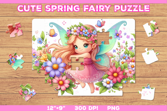 Download Cute Fairy Puzzle Template - Puzzle template Collection