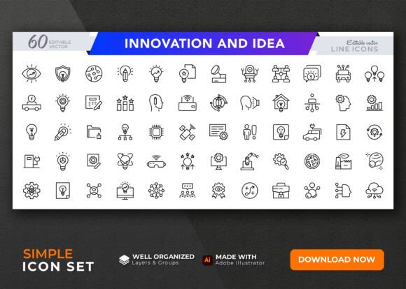 Download Innovation and Idea Line Icon Set - Premium Resources